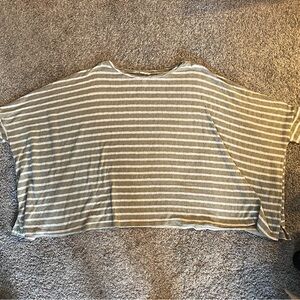 Green and White Boxy Oversized Short Sleeve T-Shirt